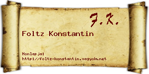 Foltz Konstantin névjegykártya